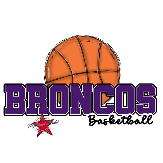 Broncos Varsity Basketball-Purple