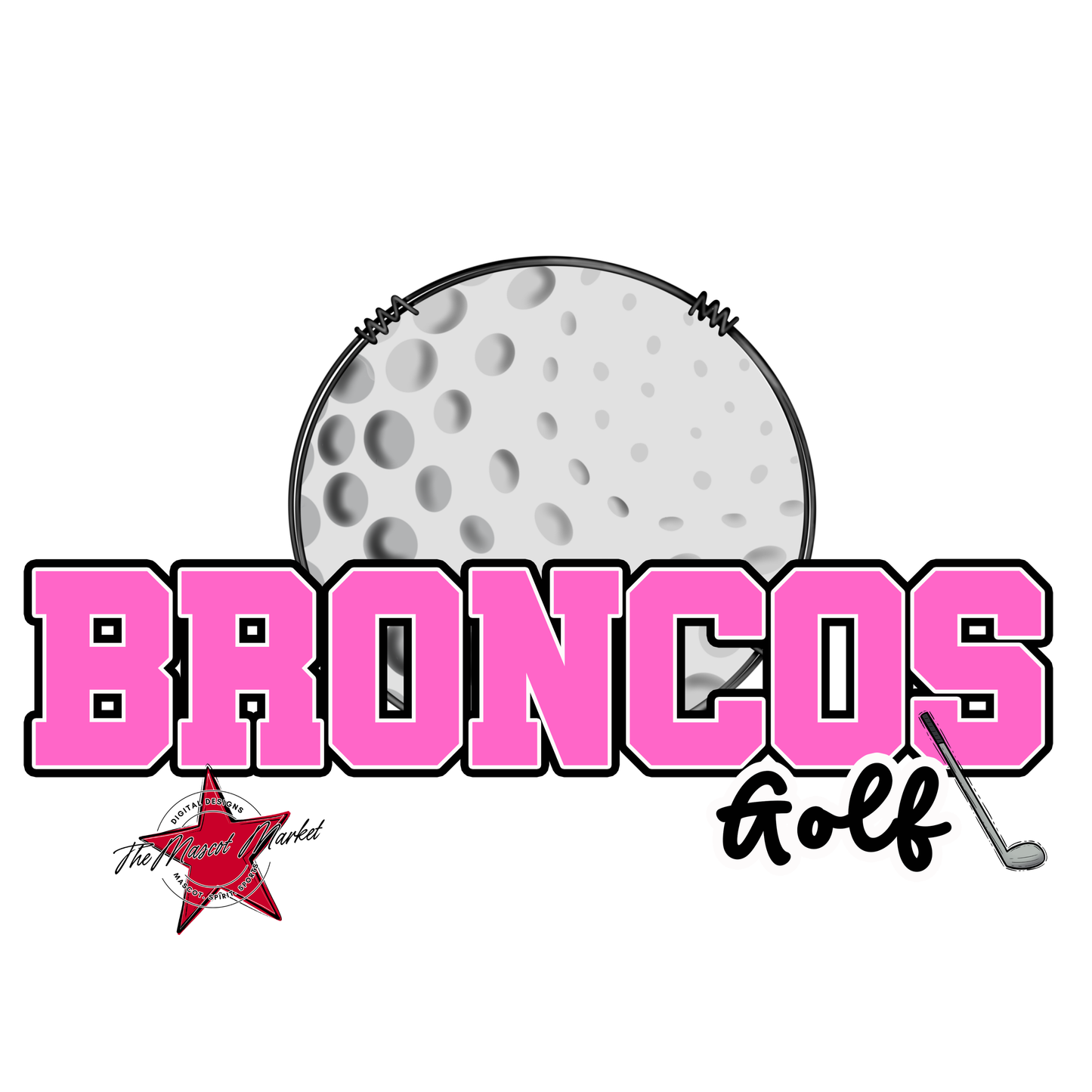 Broncos Varsity Golf-Baby Pink
