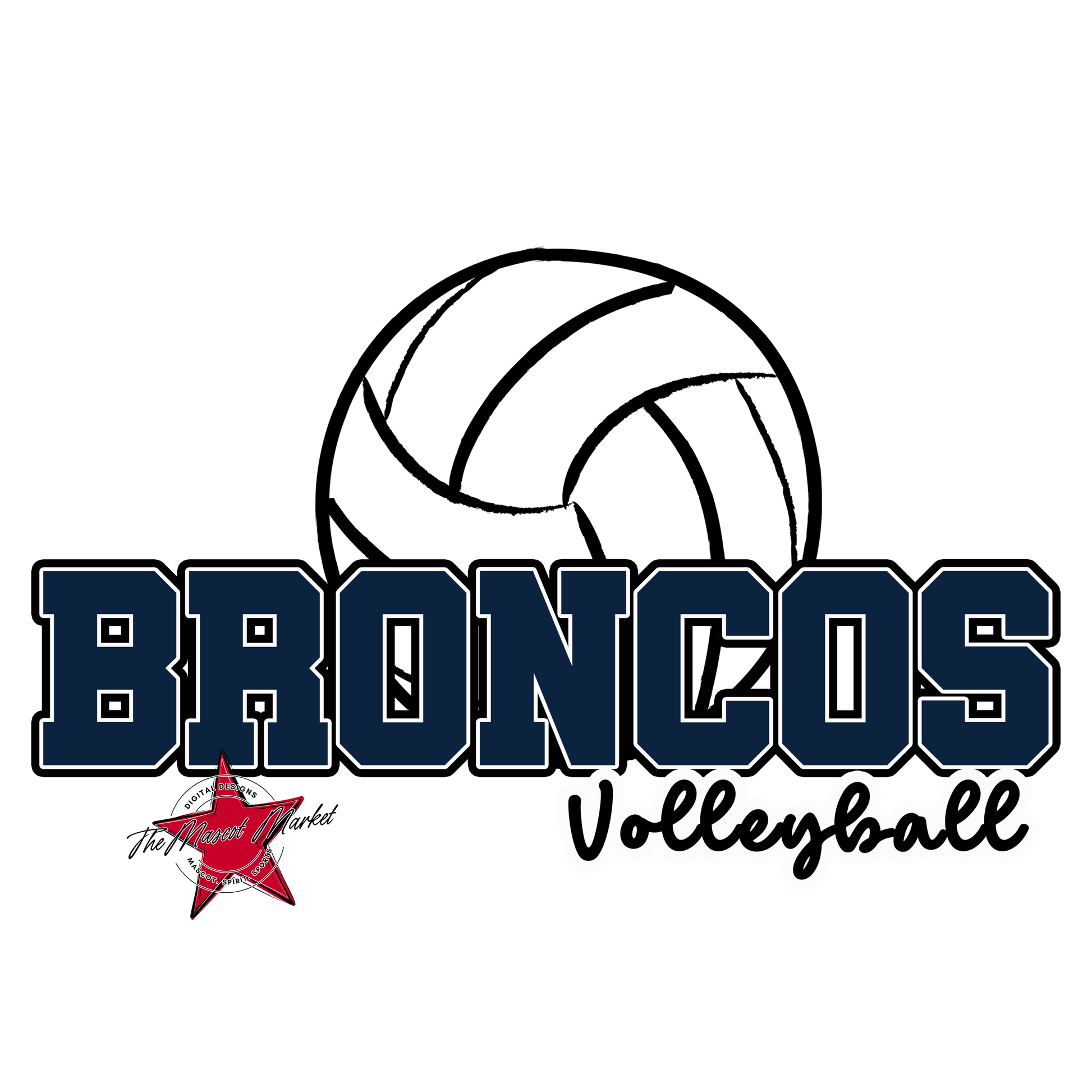 Broncos Varsity Volleyball-Navy