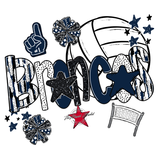 Broncos Volleyball Scrape-Navy