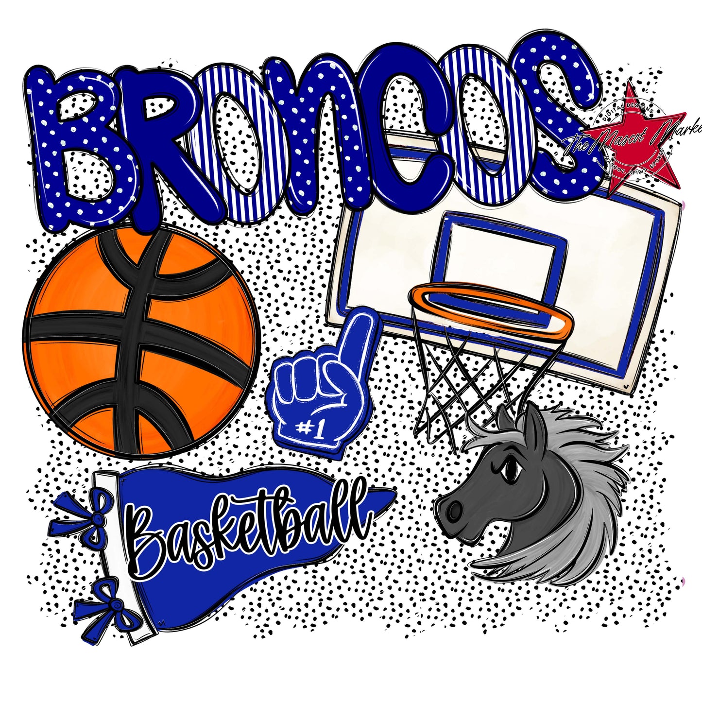 Broncos Volleyball Spirit-Blue