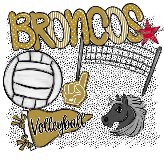 Broncos Volleyball Spirit-Gold