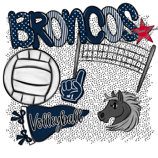 Broncos Volleyball Spirit-Navy