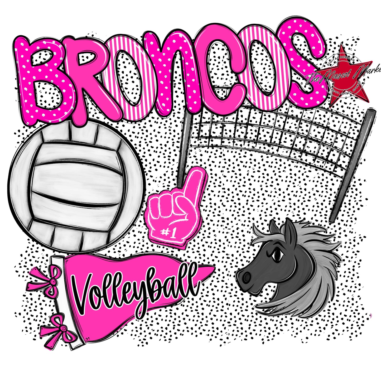 Broncos Volleyball Spirit-Pink