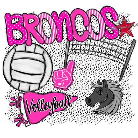 Broncos Volleyball Spirit-Pink