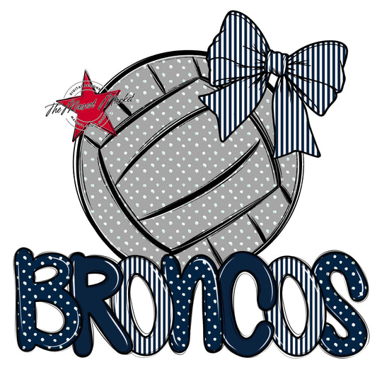 Broncos Volleyball Spirit Design-Navy