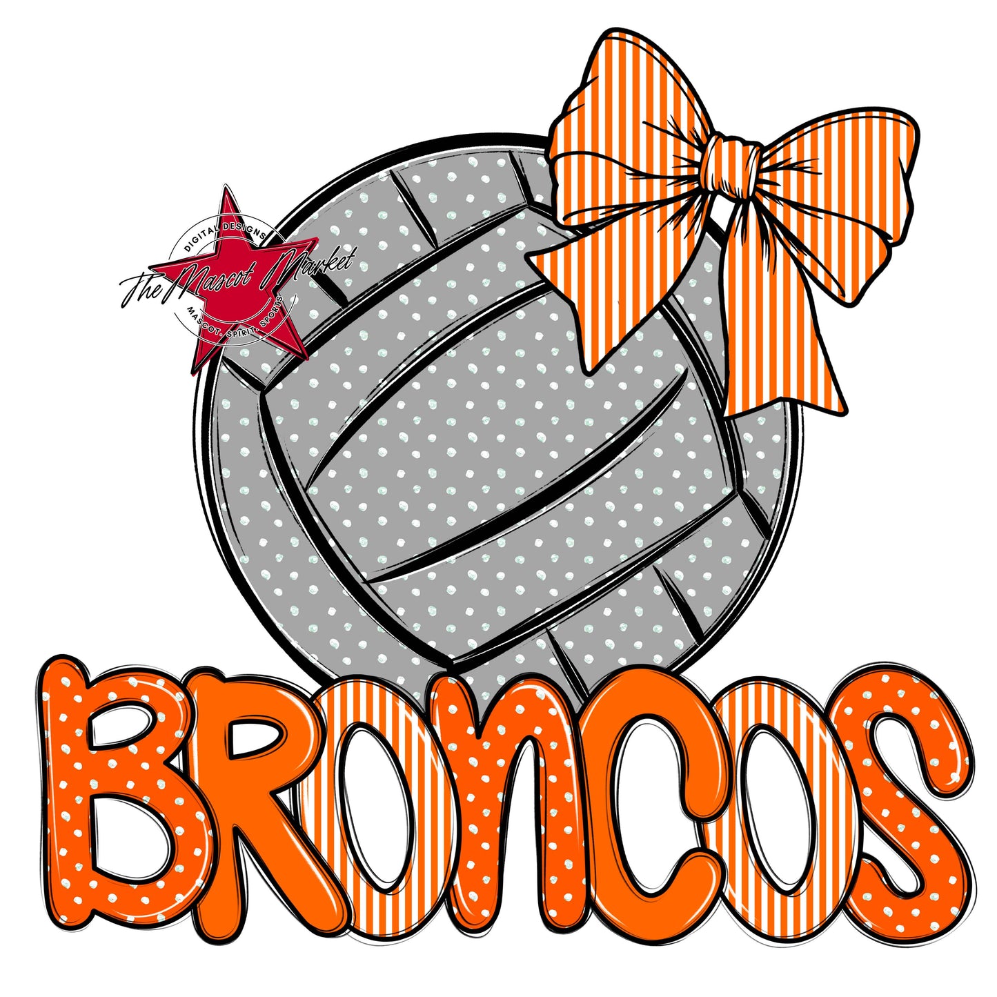 Broncos Volleyball Spirit Design-Orange