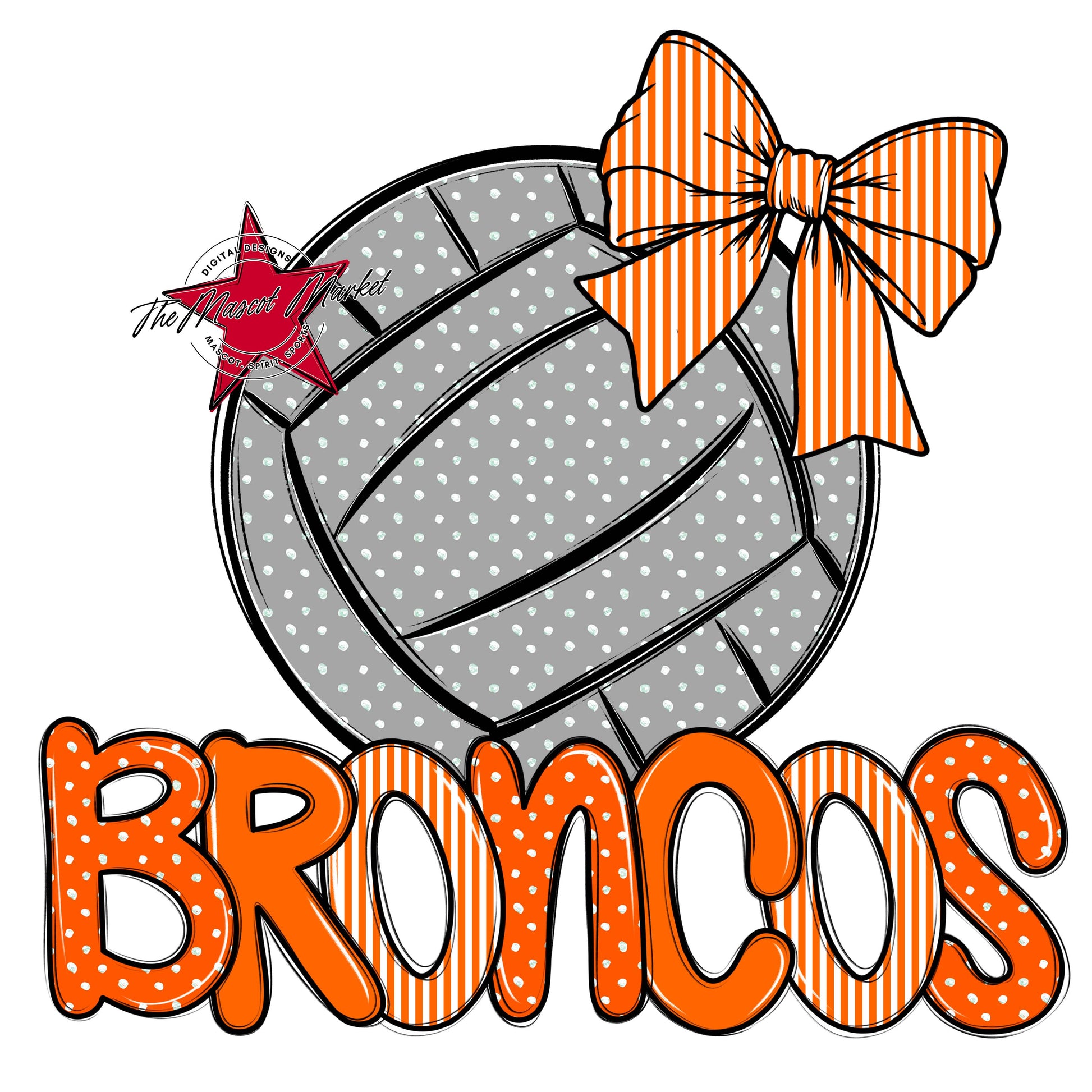 Broncos Volleyball Spirit Design-Orange