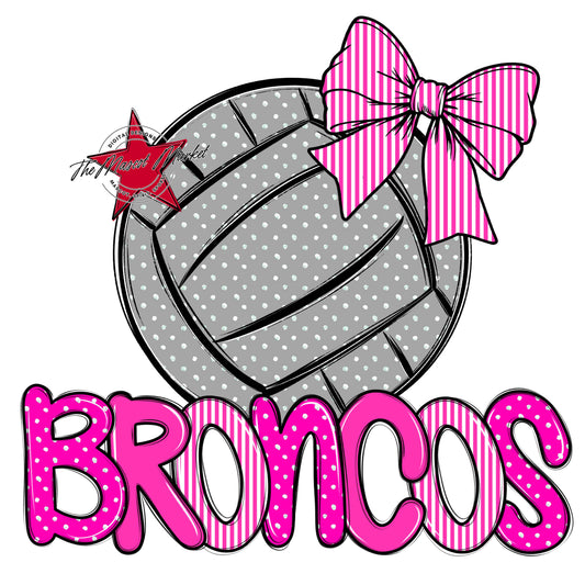 Broncos Volleyball Spirit Design-Pink
