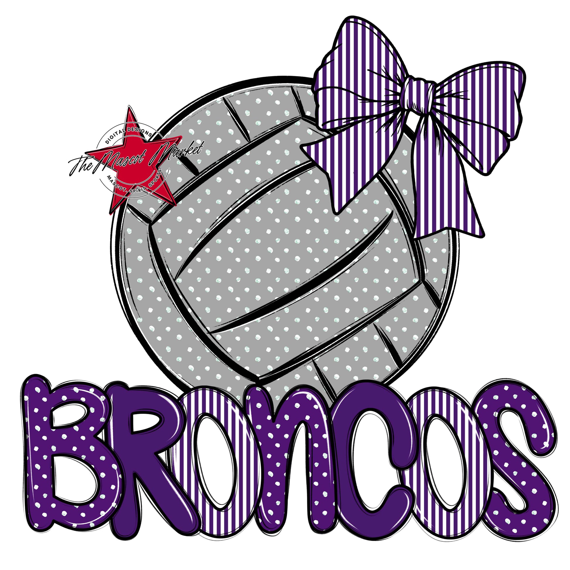 Broncos Volleyball Spirit Design-Purple