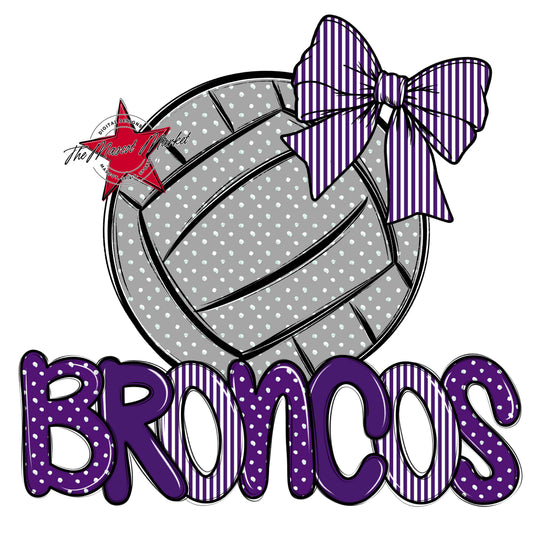 Broncos Volleyball Spirit Design-Purple