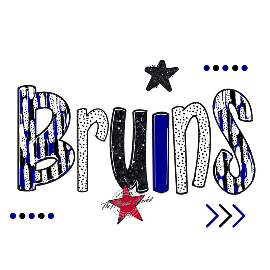 Bruins Brushstroke Alpha w Arrows-Blue