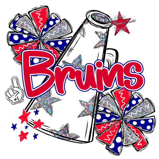 Bruins Alpha Megaphone Design-Blue-Red