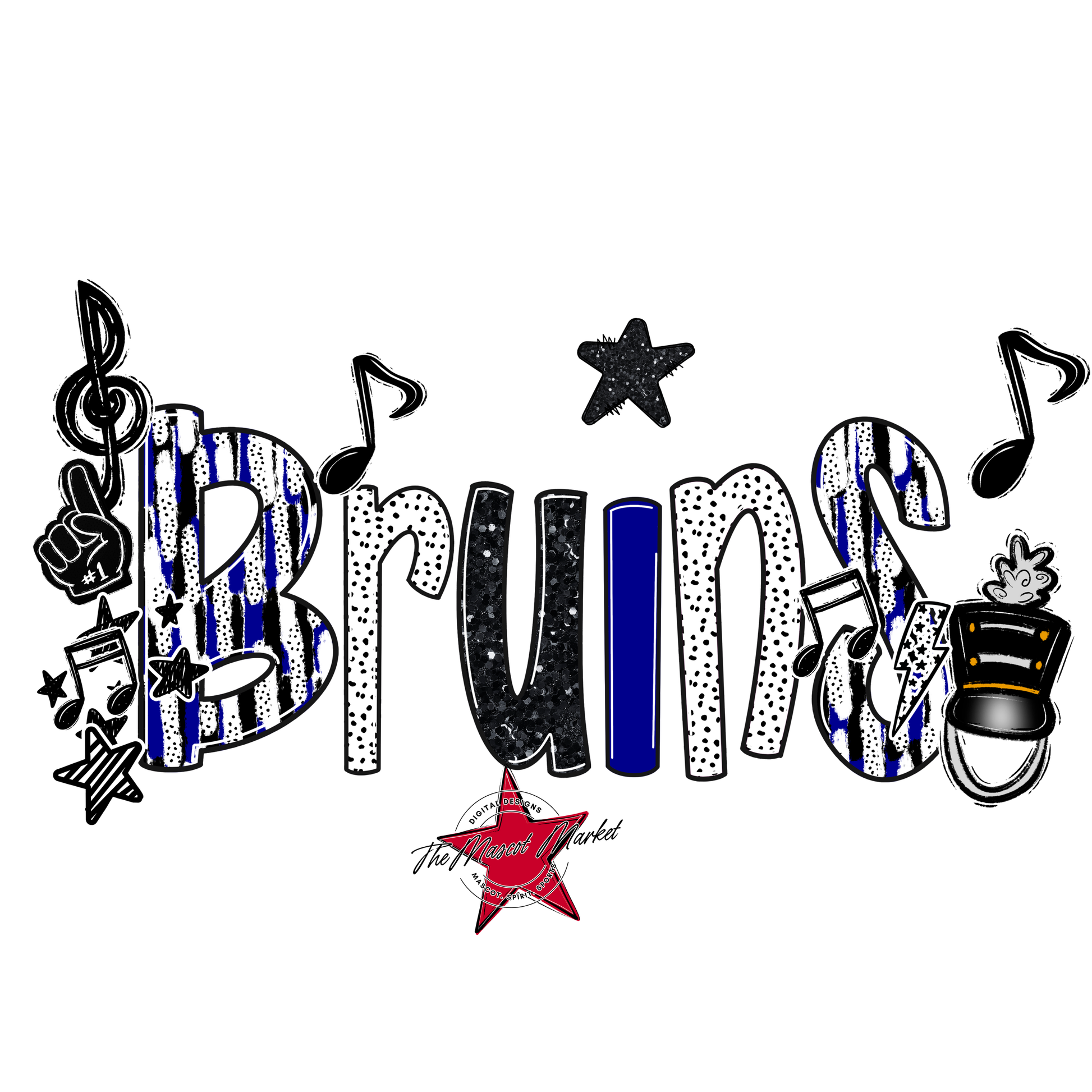 Bruins Band Scrape-Blue