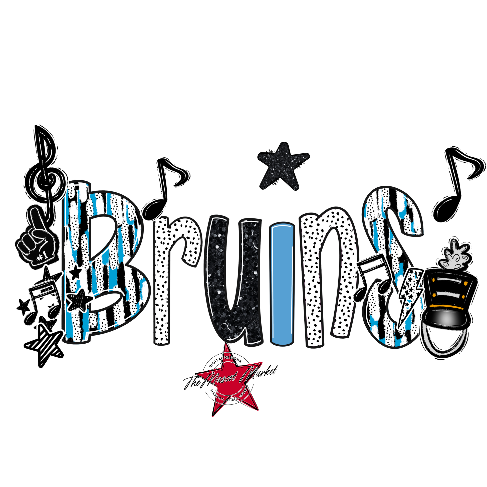 Bruins Band Scrape-Carolina Blue