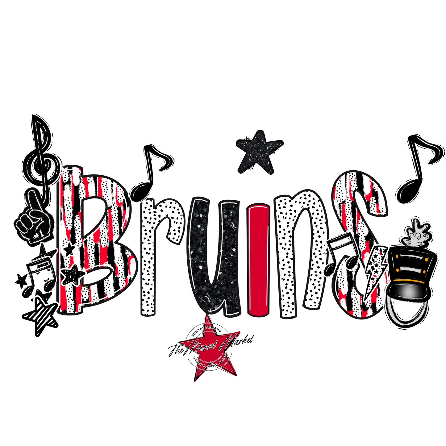 Bruins Band Scrape-Red