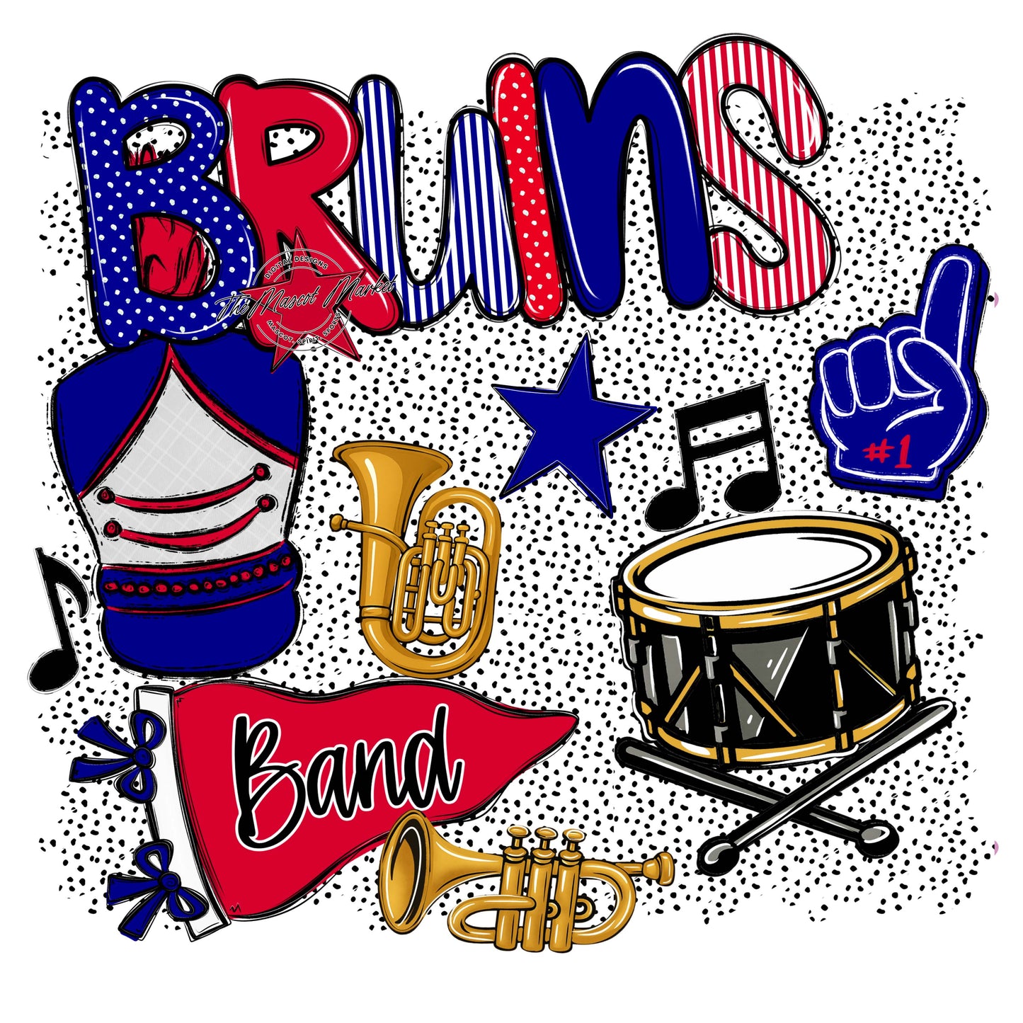 Bruins Band Spirit-Blue & Red