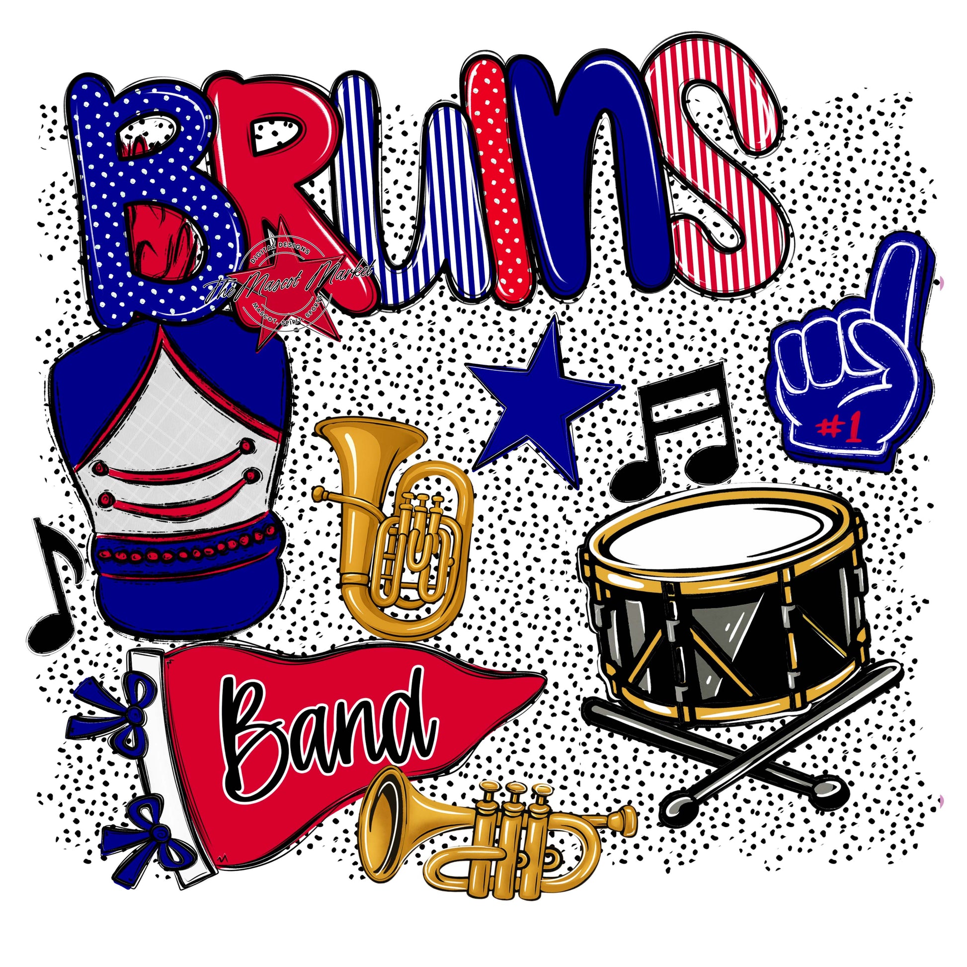 Bruins Band Spirit-Blue & Red