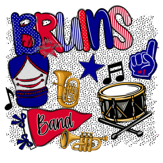 Bruins Band Spirit-Blue & Red