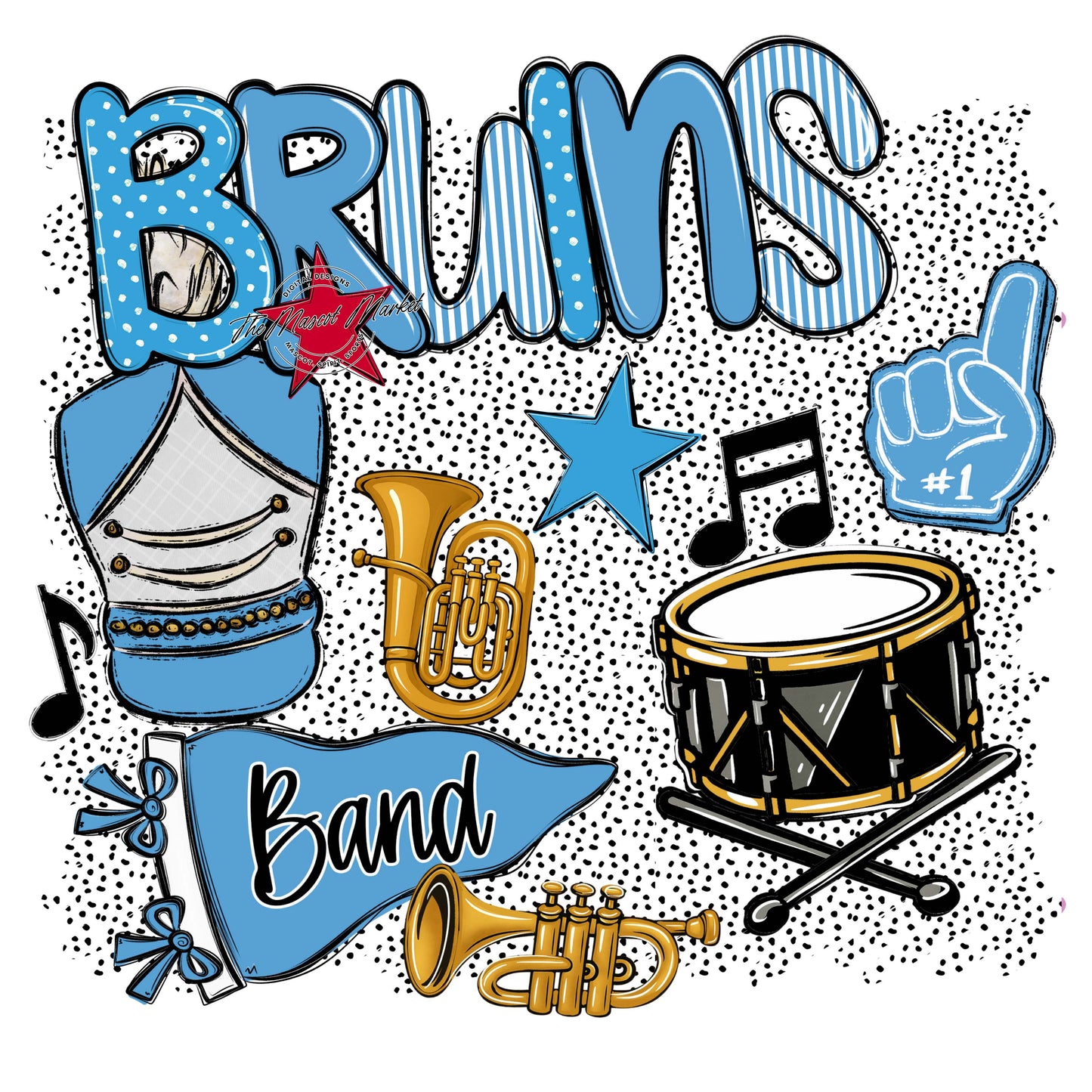 Bruins Band Spirit-Carolina Blue