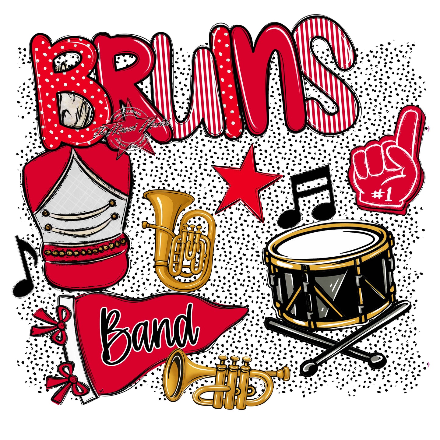 Bruins Band Spirit-Red
