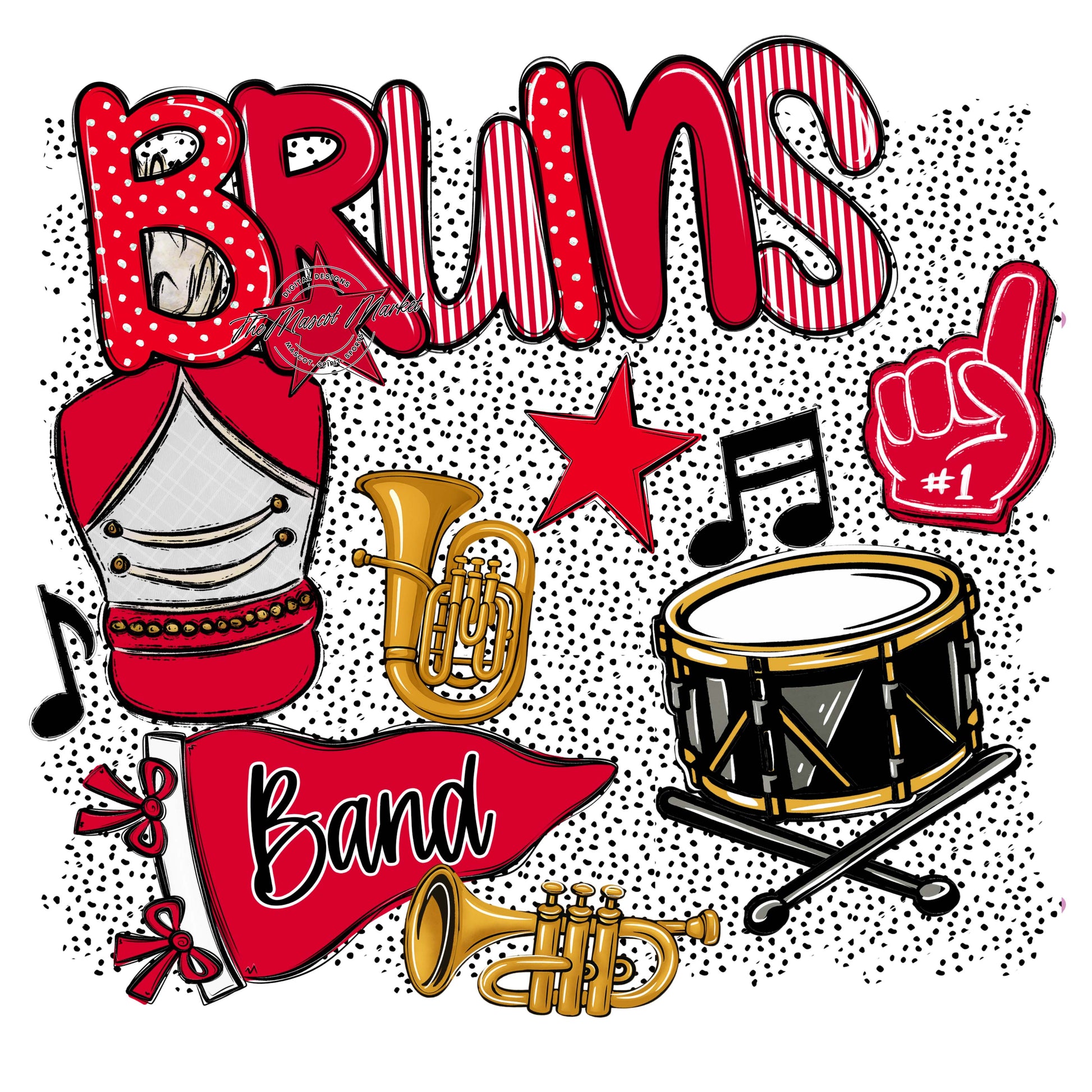 Bruins Band Spirit-Red