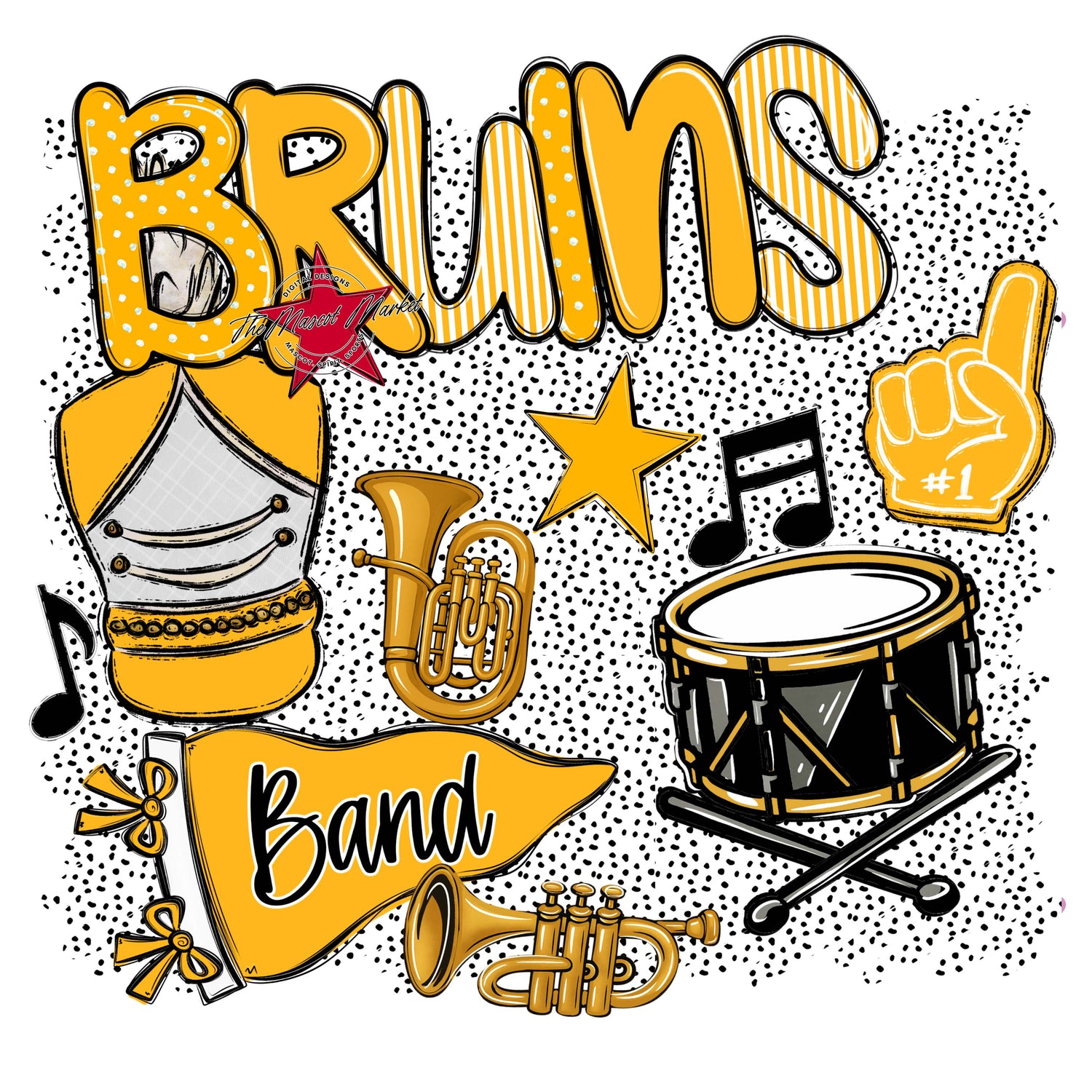 Bruins Band Spirit-Yellow