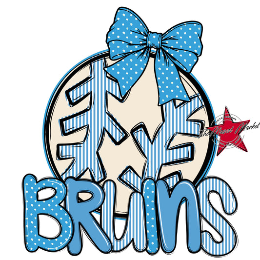 Bruins Baseball-Softball Spirit Design-Carolina Blue