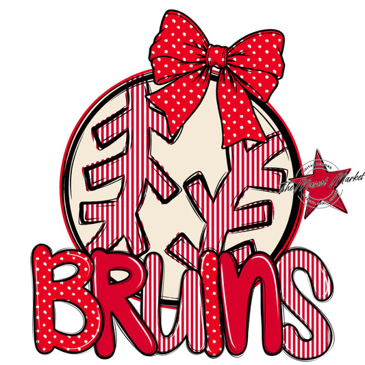 Bruins Baseball-Softball Spirit Design-Red