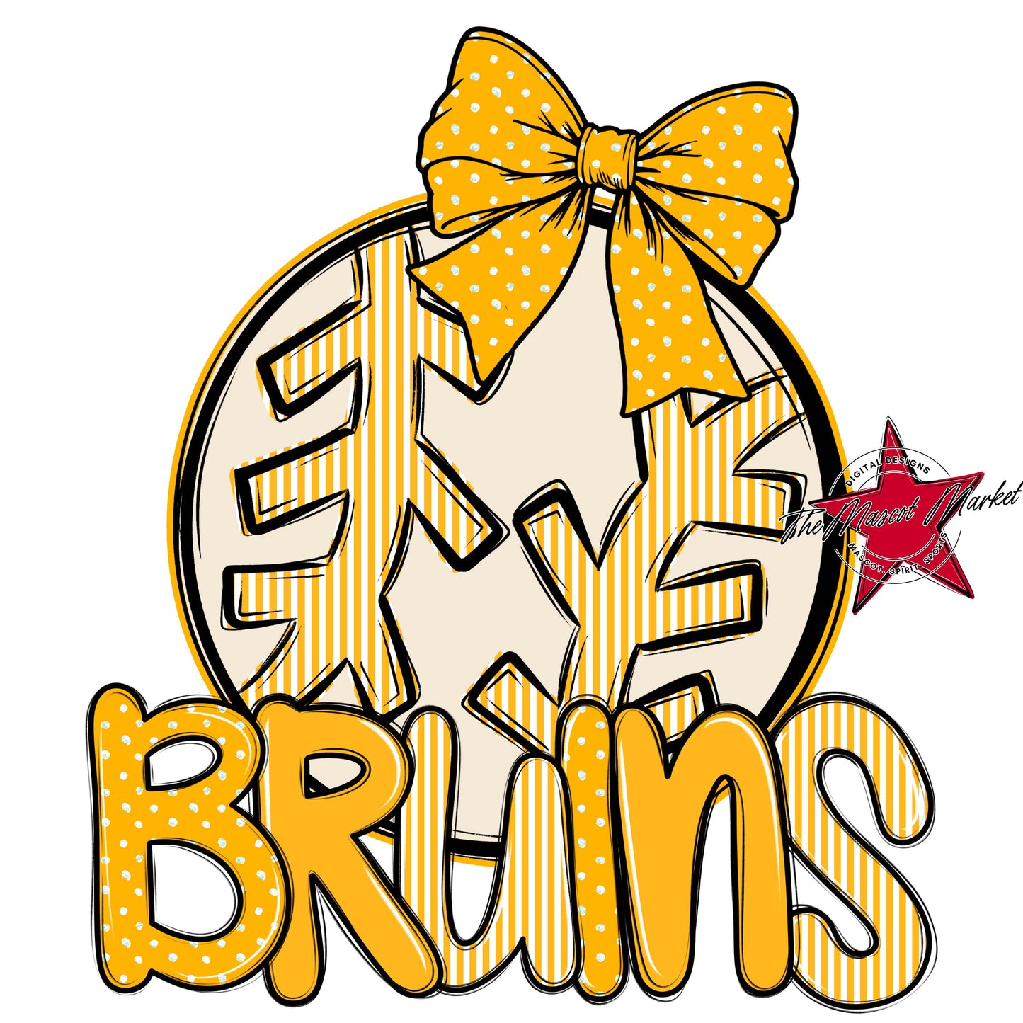 Bruins Baseball-Softball Spirit Design-Yellow