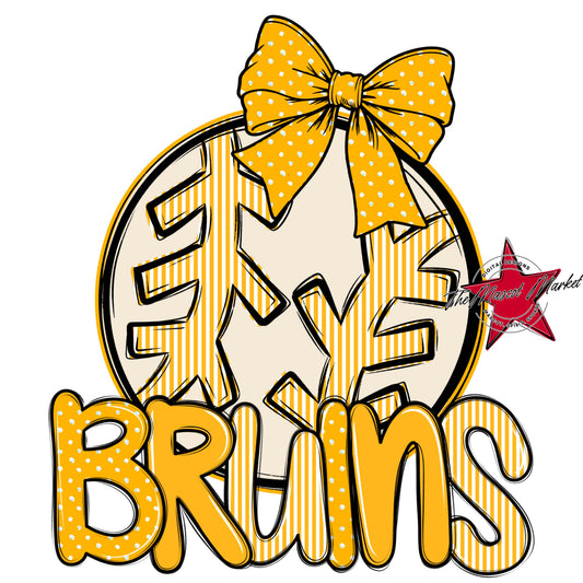Bruins Baseball-Softball Spirit Design-Yellow