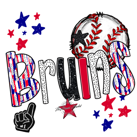 Bruins Baseball Scrape-Blue-Red