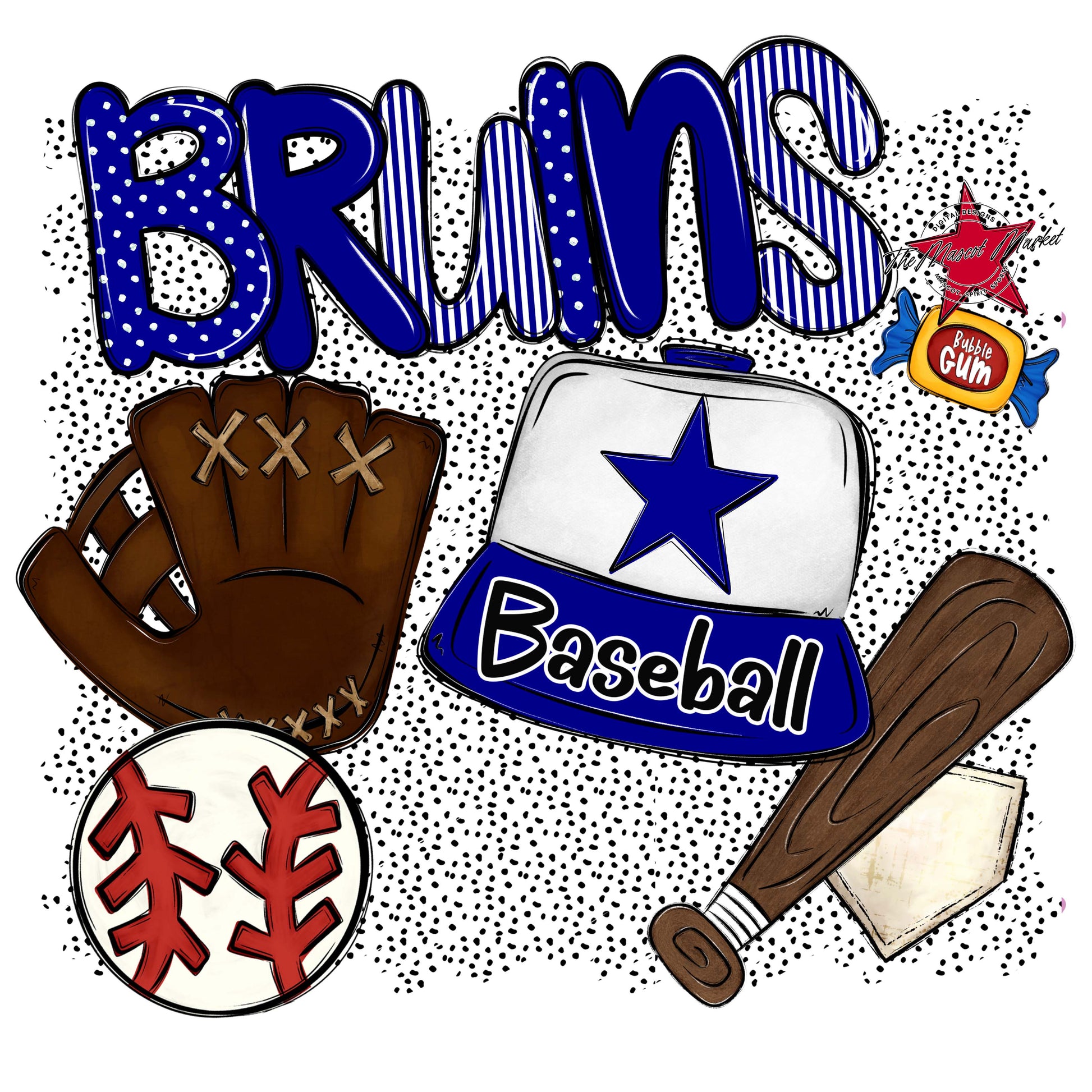 Bruins Baseball Spirit-Blue