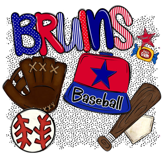 Bruins Baseball Spirit-Blue & Red