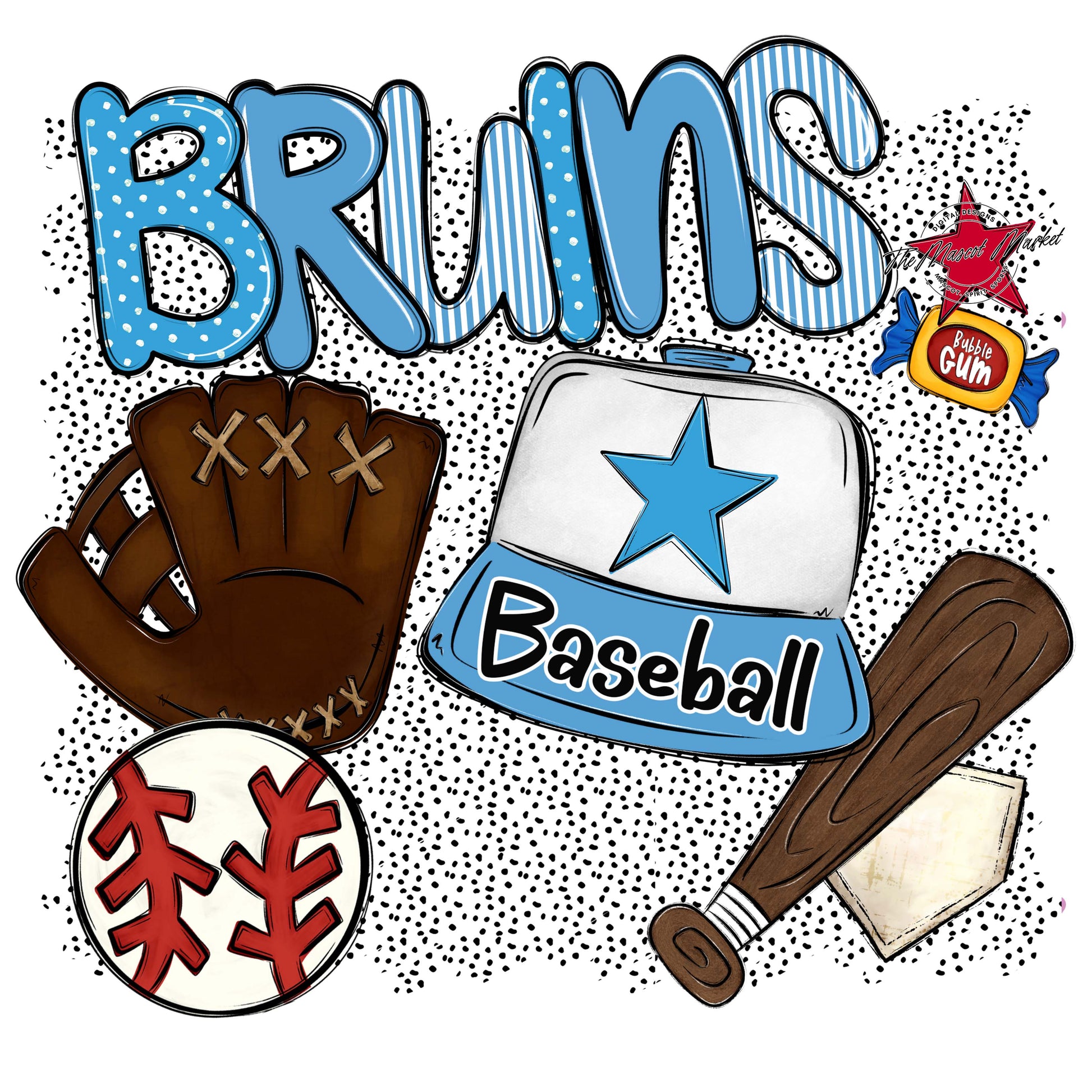 Bruins Baseball Spirit-Carolina Blue