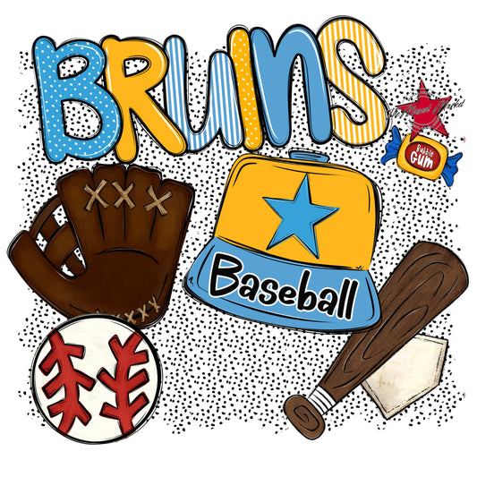 Bruins Baseball Spirit-Carolina Blue & Yellow