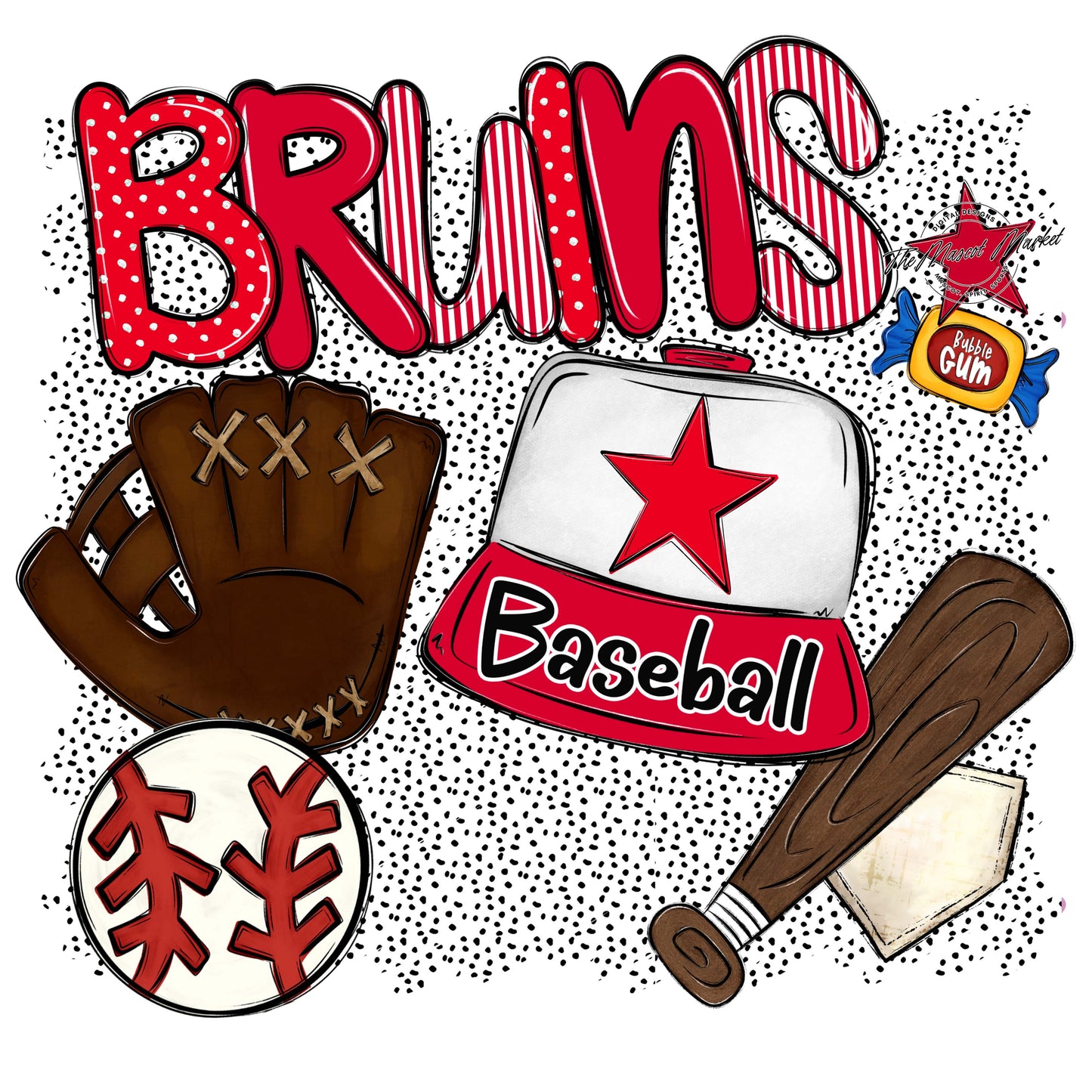 Bruins Baseball Spirit-Red