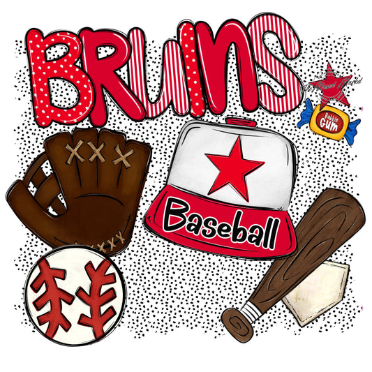 Bruins Baseball Spirit-Red