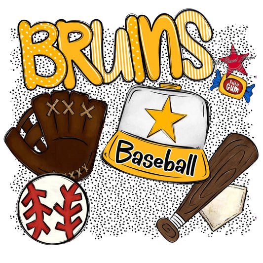 Bruins Baseball Spirit-Yellow