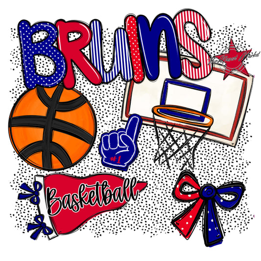 Bruins Basketball Spirit-Blue & Red