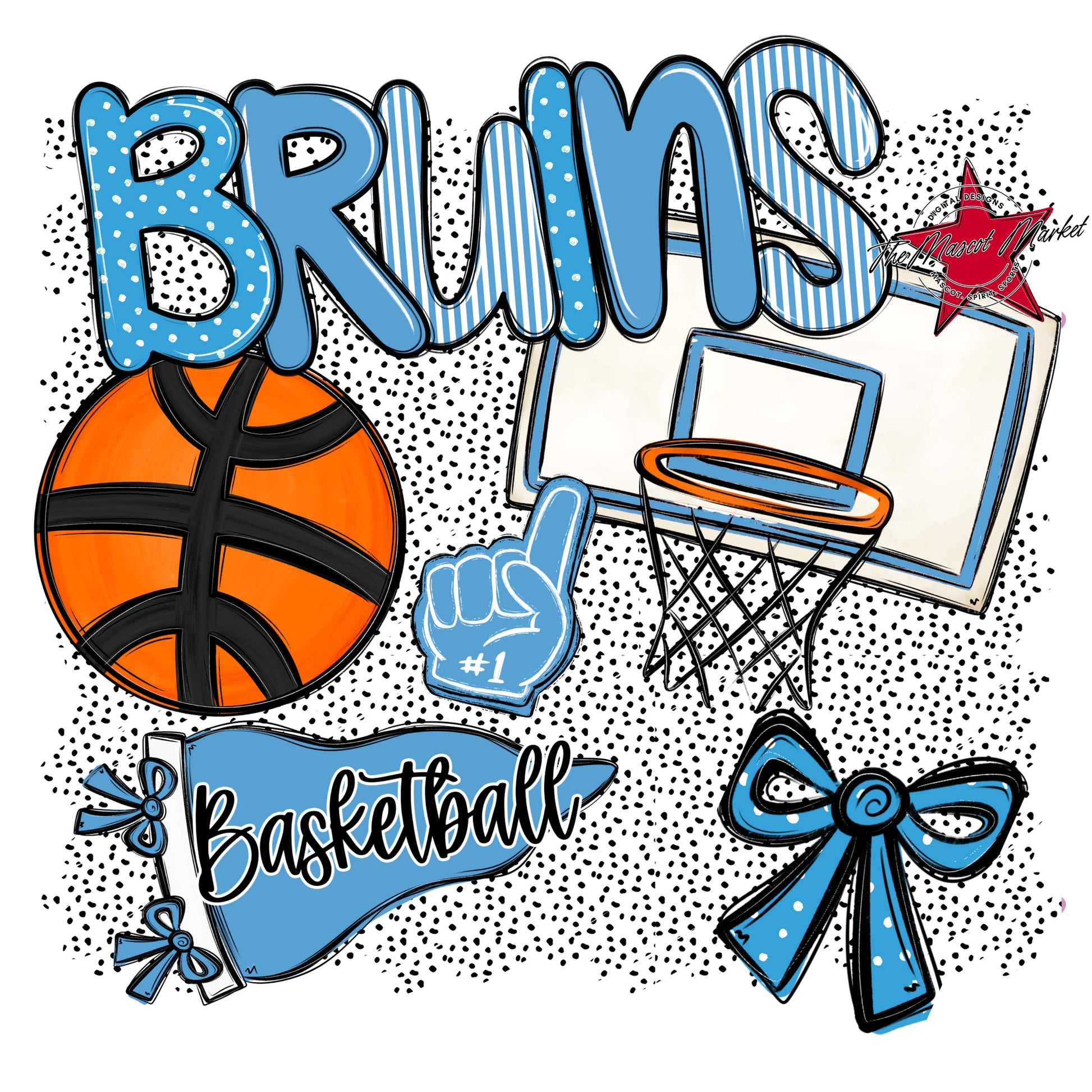 Bruins Basketball Spirit-Carolina Blue