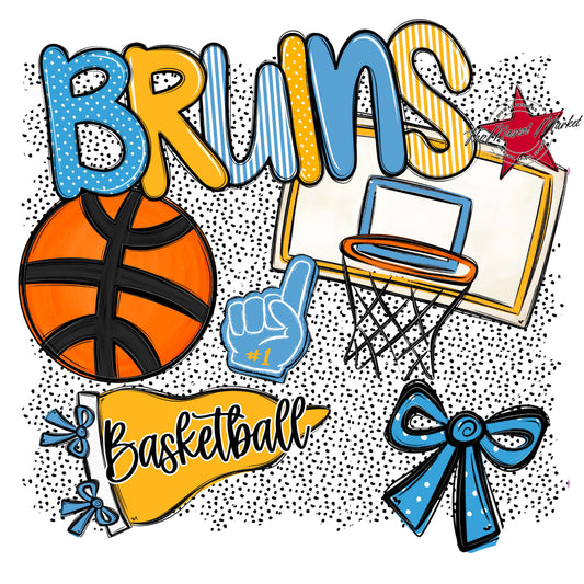 Bruins Basketball Spirit-Carolina Blue & Yellow