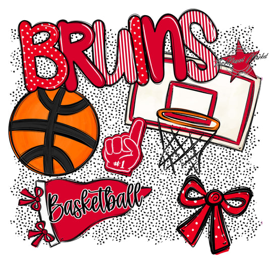 Bruins Basketball Spirit-Red