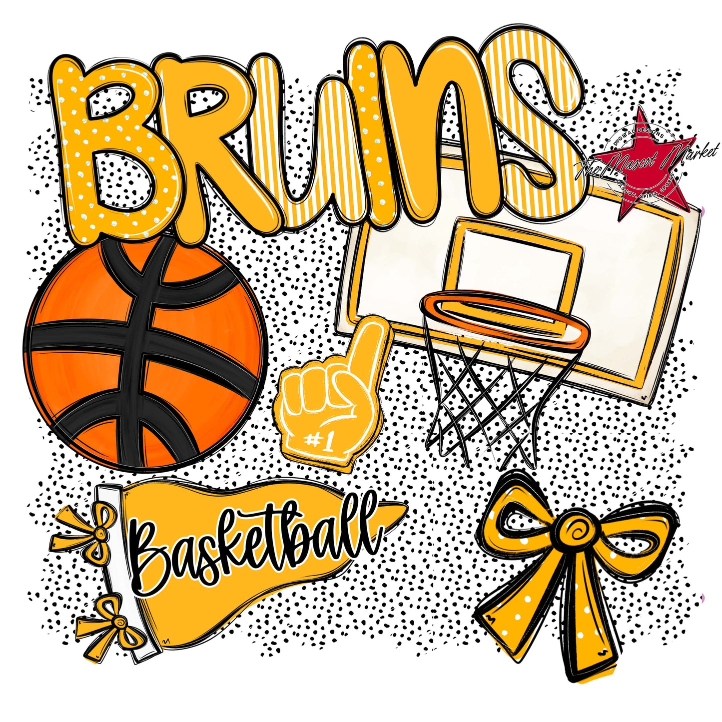 Bruins Basketball Spirit-Yellow