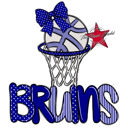 Bruins Basketball Spirit Design-Blue