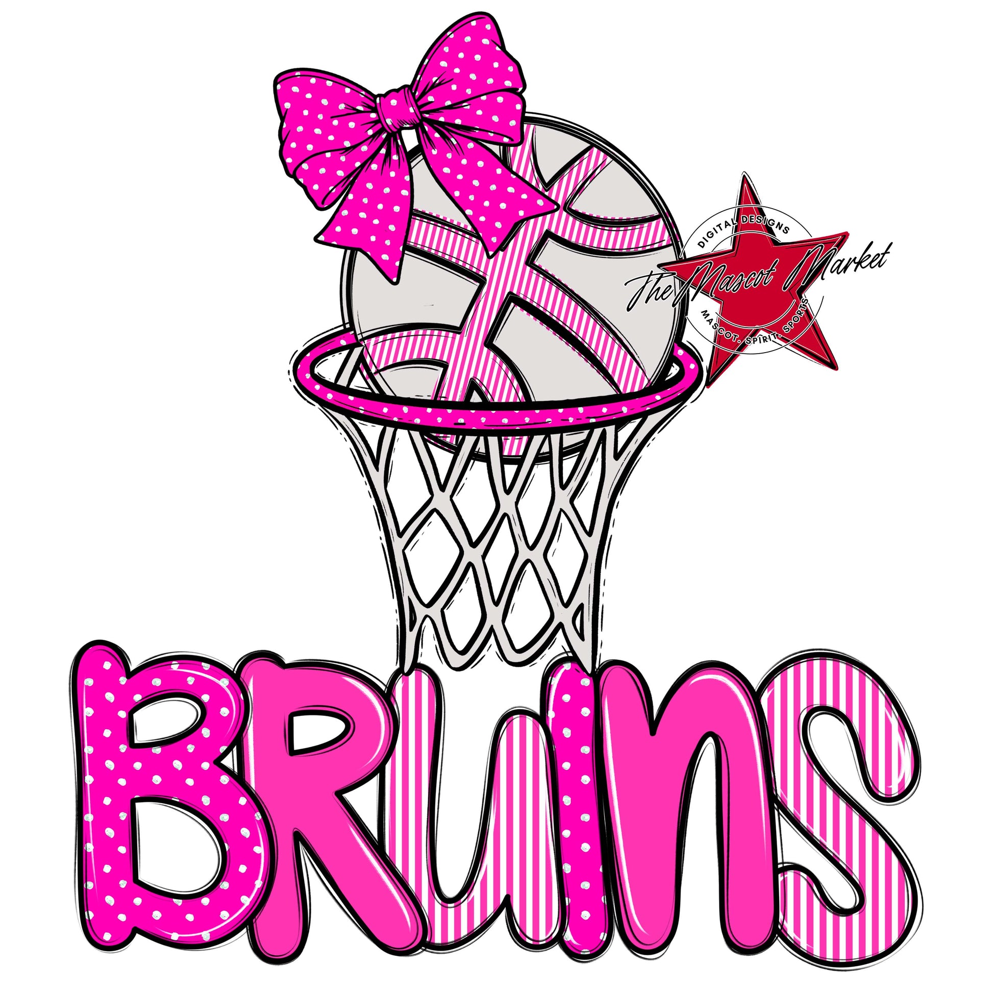 Bruins Basketball Spirit Design-Pink