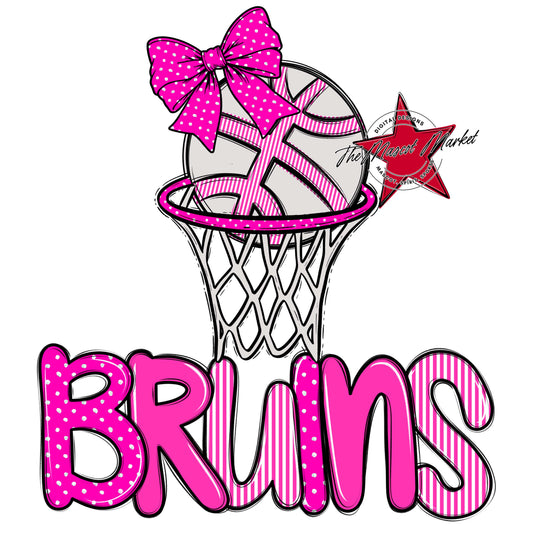 Bruins Basketball Spirit Design-Pink