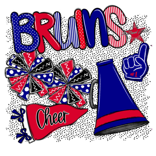 Bruins Cheer Spirit-Blue & Red