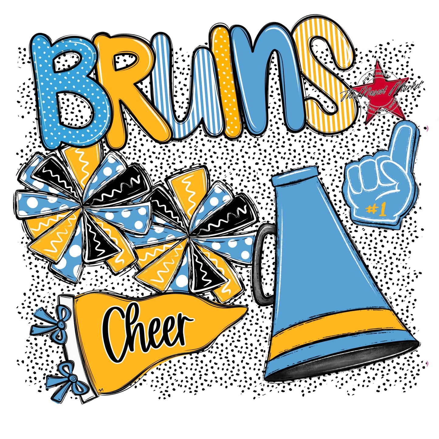 Bruins Cheer Spirit-Carolina Blue & Yellow