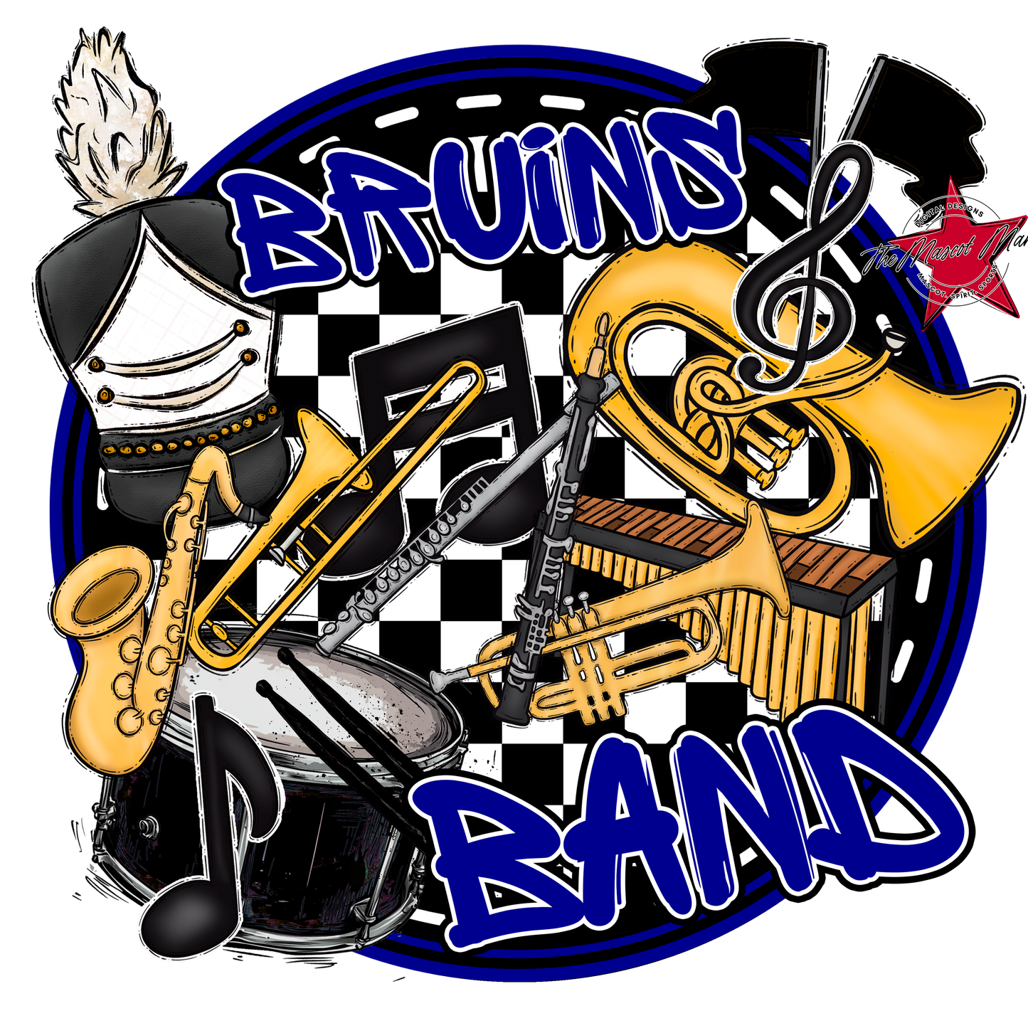 Bruins Circle Band Design-Blue